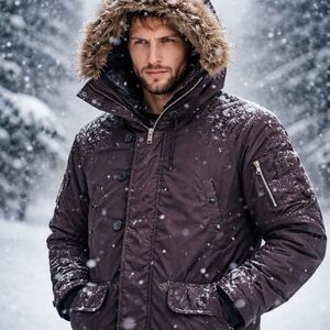 VTG Military Style Parka Jacket Mens S Blue N3-B Anorak Snorkel YKK Zip EUC